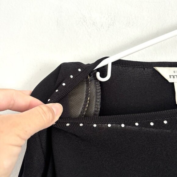 Exclusively Misook Black Long Sleeve Tunic Top Embellished Women’s Size Medium - Picture 6 of 8